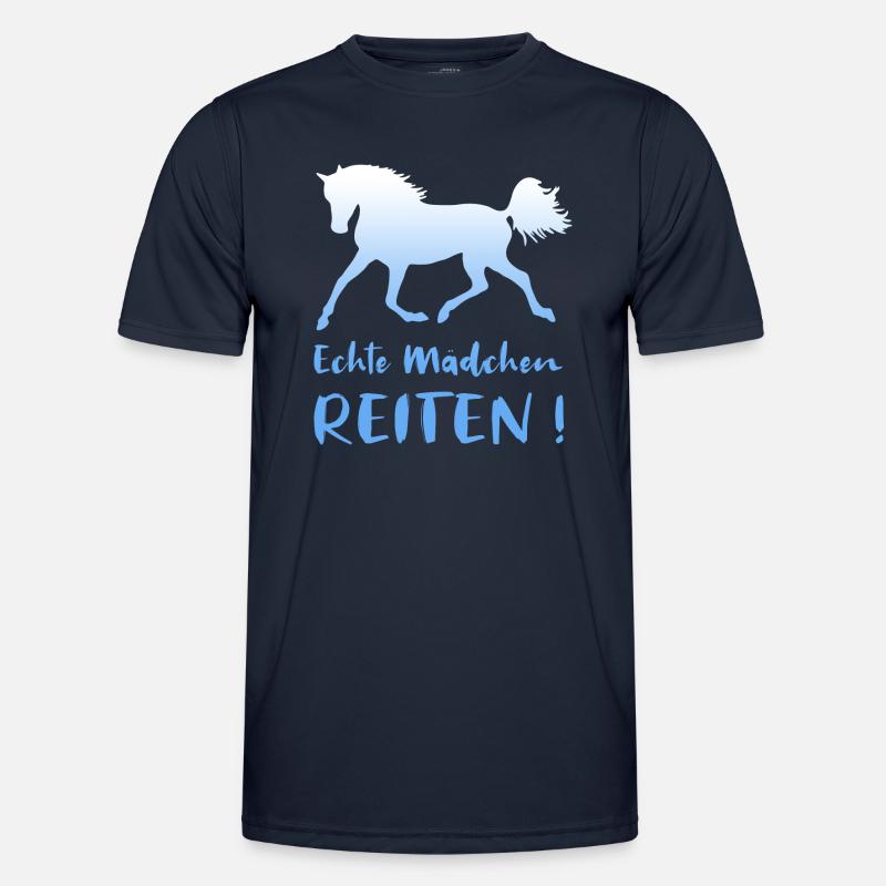 Echte Mädchen Reiten Pferde Reiterin Geschenk Männer Funktions-T-Shirt