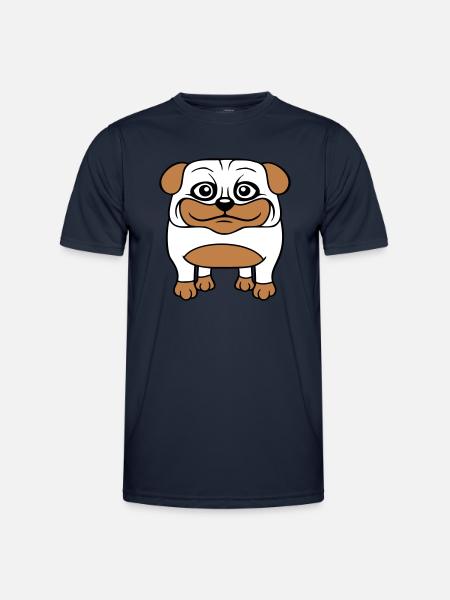 Hund Mops Lille Sød Pik Kærlighed Glad Komisk Sjov - Funktionsshirt til herrer - marineblå