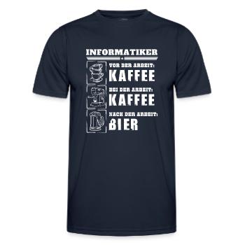 Mein Tagesablauf als Informatiker - Männer Funktions-T-Shirt - Navy - Vorne - AI Model Male 178 dark (178cm)