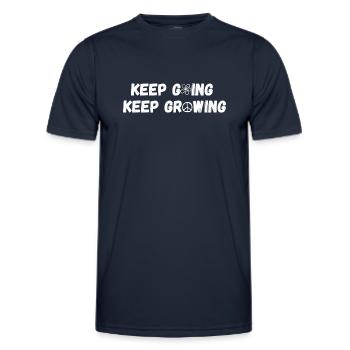 Keep Going Keep Growing Blume Geschenk - Männer Funktions-T-Shirt - Navy - Vorne - AI Model Male 178 dark (178cm)