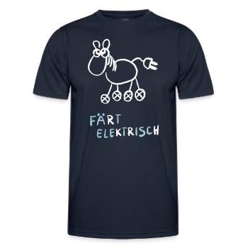 Färt Elektrisch - Männer Funktions-T-Shirt - Navy - Vorne - AI Model Male 178 dark (178cm)