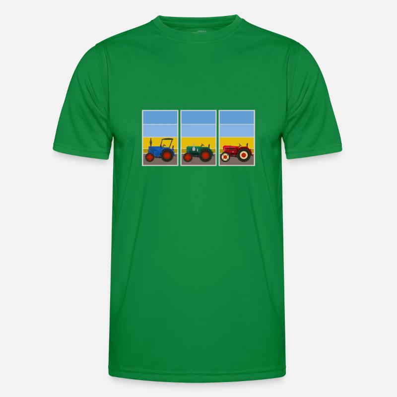 Retro Oldtimer-Traktoren Männer Funktions-T-Shirt