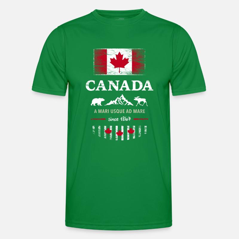 Drapeau unifolié Canada Canada Amérique T-shirt sport Homme