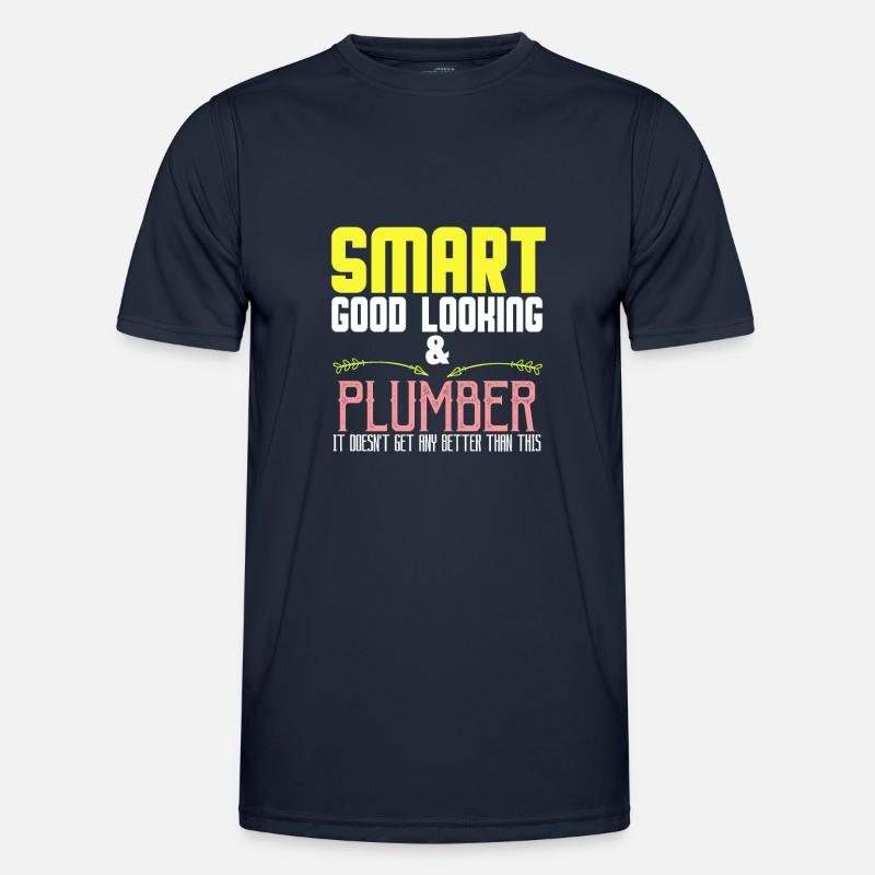 Smart handsome & plumber does not bother - Men's Functional T-Shirt - navy