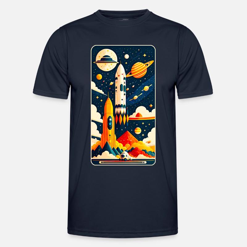 Space - Männer Funktions-T-Shirt - Navy