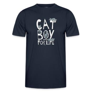 Cat Boy For Life! Chill Out Cattitude! Katze Fun - Männer Funktions-T-Shirt - Navy - Vorne - AI Model Male 178 dark (178cm)