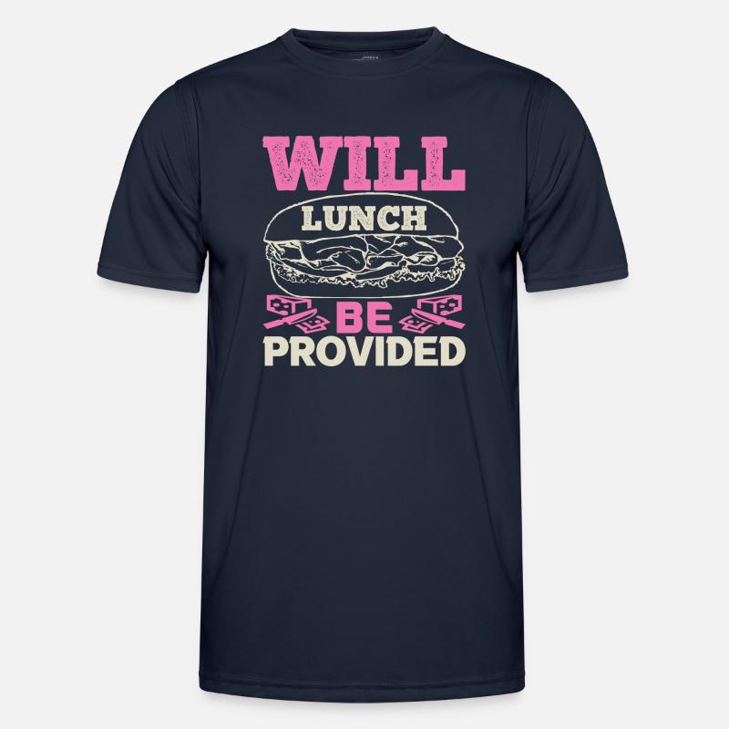 WILL LUNCH BE PROVIDED DOG - Men's Functional T-Shirt - navy