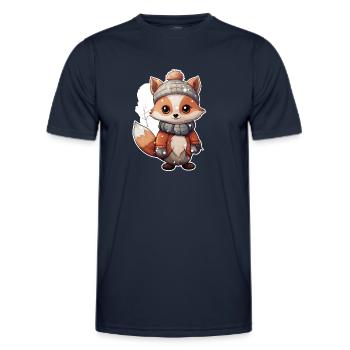 Fuchs im Schnee - Männer Funktions-T-Shirt - Navy - Vorne - AI Model Male 178 dark (178cm)
