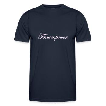Schriftzug Frauenpower - Männer Funktions-T-Shirt - Navy - Vorne - AI Model Male 178 dark (178cm)