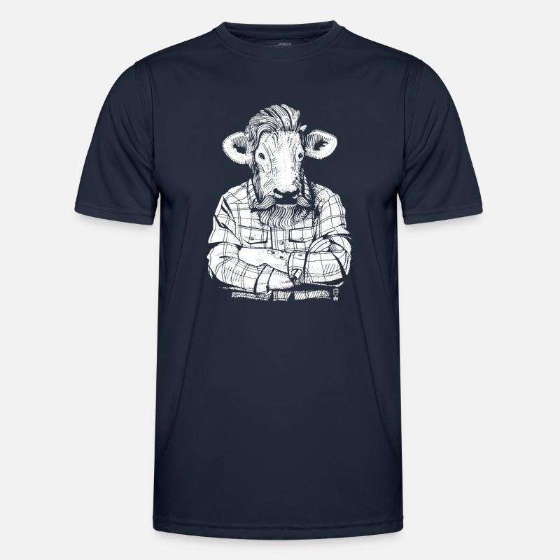 Mister Beef (white version) - Men's Functional T-Shirt - navy