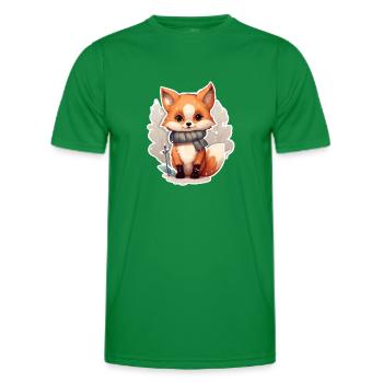 Fuchs im Winterlook - Männer Funktions-T-Shirt - Kelly Green - Vorne - AI Model Male 178 dark (178cm)