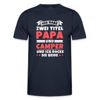 Ich habe 2 Titel Papa und Camper - Männer Funktions-T-Shirt - Navy - Vorne - AI Model Male 178 dark (178cm)