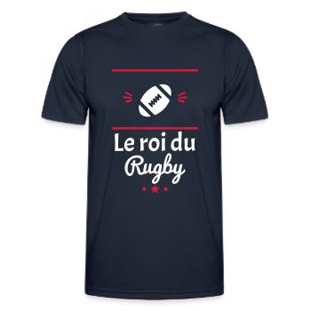 le roi du rugby, idée cadeau rugbyman, rugbymen - T-shirt sport Homme - bleu marine - Devant - AI Model Male 178 dark (178cm)