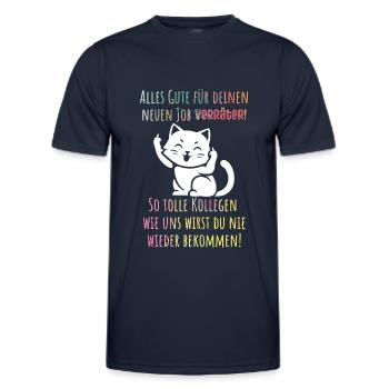 Alles Gute zum Neuen Job, Verräter lustiger Spruch - Männer Funktions-T-Shirt - Navy - Vorne - AI Model Male 178 dark (178cm)