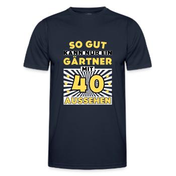 So gut kann nur ein Gärtner mit 40 aussehen - Männer Funktions-T-Shirt - Navy - Vorne - AI Model Male 178 dark (178cm)