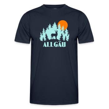 Allgäu - Männer Funktions-T-Shirt - Navy - Vorne - AI Model Male 178 dark (178cm)