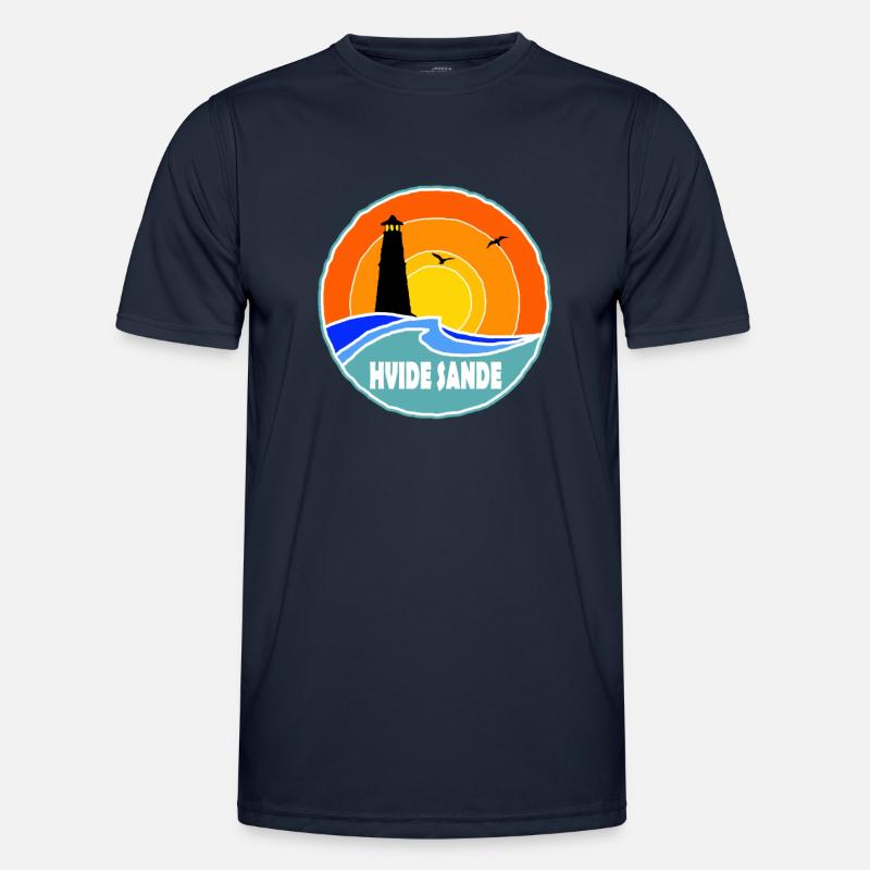 Hvide Sande Lighthouse Denmark - Men's Functional T-Shirt - navy