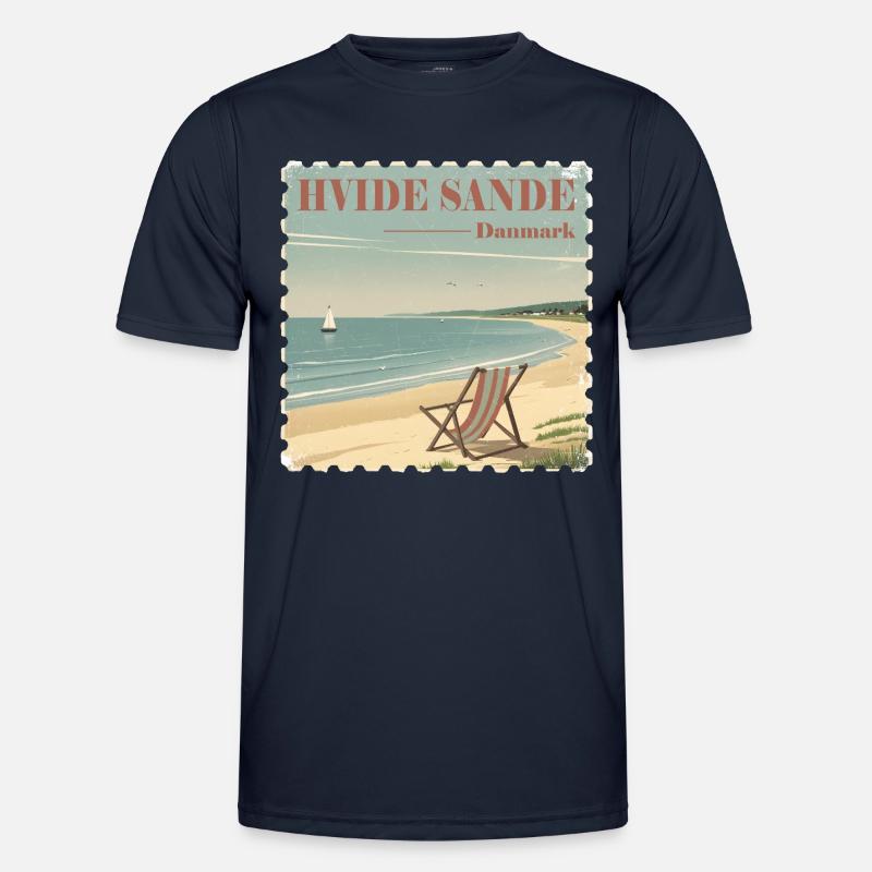 Hvide Sande, Danmark - Funktionsshirt til herrer - marineblå