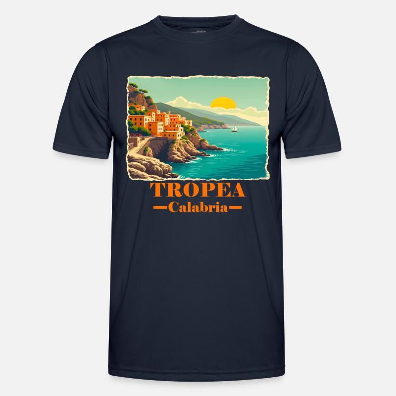 Tropea Calabria orange - Men's Functional T-Shirt - navy