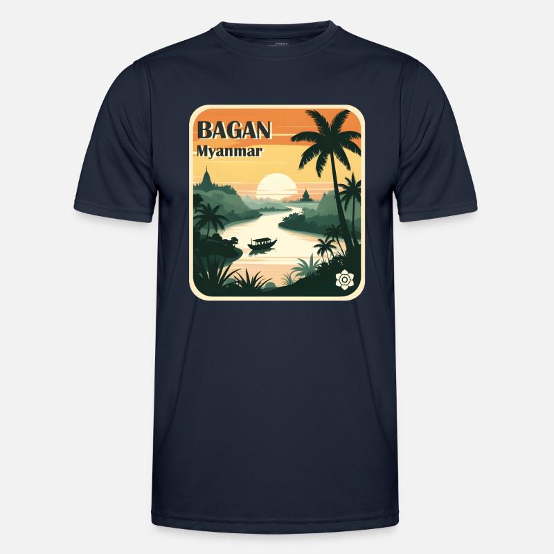 Bagan Myanmar - Männer Funktions-T-Shirt - Navy
