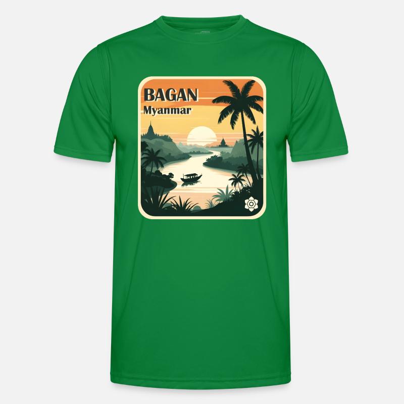 Bagan Myanmar Männer Funktions-T-Shirt