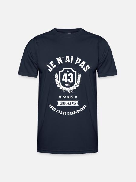 CADEAU ANNIVERSAIRE 43 ANS - T-shirt sport Homme - bleu marine