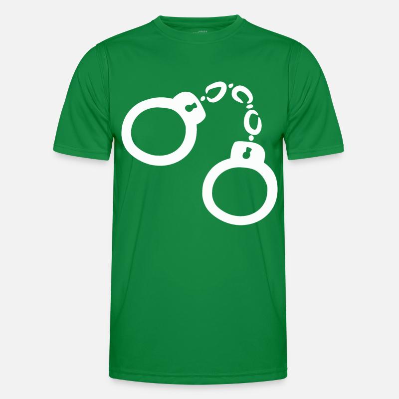 Handcuffs illustration vector white Men's Functional T-Shirt