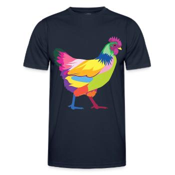 T-shirt coloré de poulet T-shirt en arc-en-ciel cadeau - T-shirt sport Homme - bleu marine - Devant - AI Model Male 178 dark (178cm)