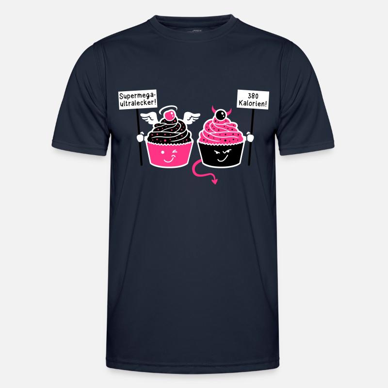 Cupcake - Muffin - Tart - Angels - Devil - 3C - Men's Functional T-Shirt - navy