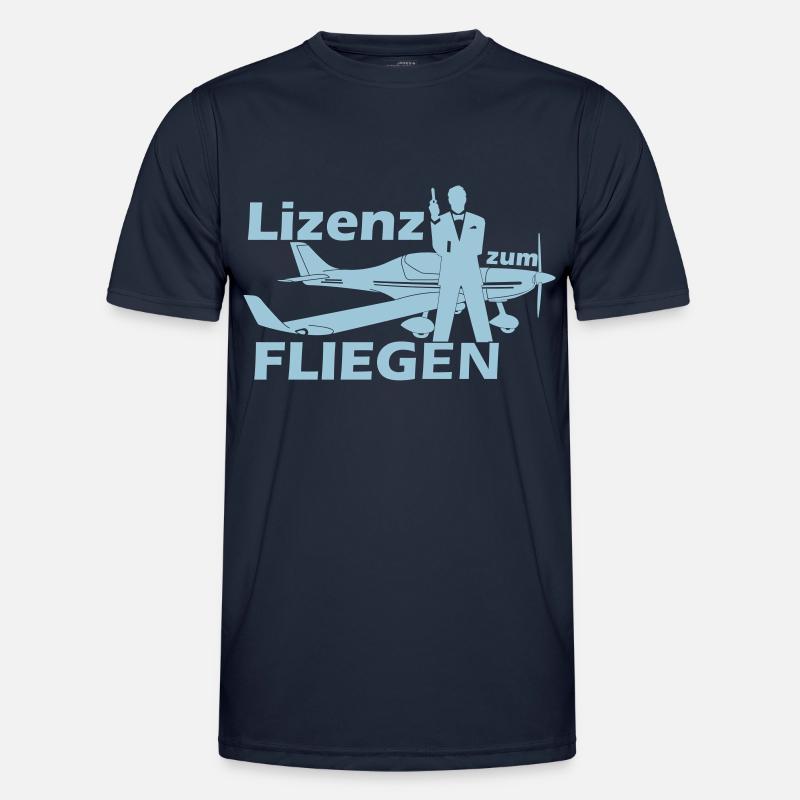 lizenz motorflug - Männer Funktions-T-Shirt - Navy