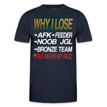 LOL WHY I LOSE - Männer Funktions-T-Shirt - Navy - Vorne - AI Model Male 178 dark (178cm)