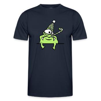 text rahmen schreiben mauer geburtstag alleine ein - Männer Funktions-T-Shirt - Navy - Vorne - AI Model Male 178 dark (178cm)