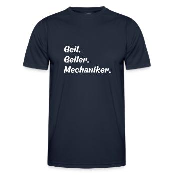 Geil. Geiler. Mechaniker - Männer Funktions-T-Shirt - Navy - Vorne - AI Model Male 178 dark (178cm)