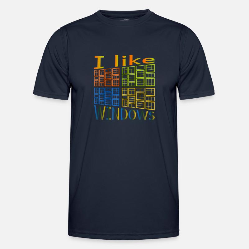 I like Windows - Men's Functional T-Shirt - navy