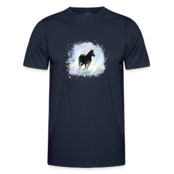 Horse,Haflinger, Graffiti, Painting,Blue,Icelander - Men's Functional T-Shirt - navy - Front - AI Model Male 178 dark (178cm)