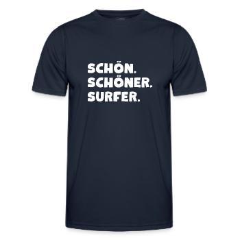 Geil. Geiler. Surfer - Männer Funktions-T-Shirt - Navy - Vorne - AI Model Male 178 dark (178cm)
