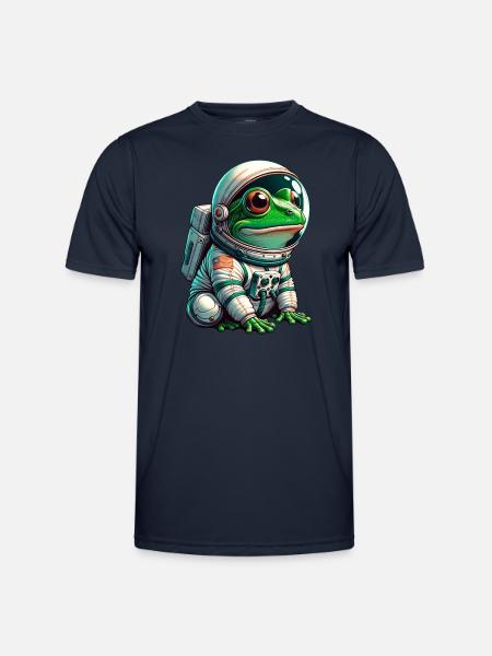 Frog astronaut in space - Men's Functional T-Shirt - navy