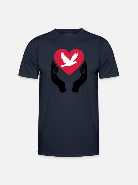 Fredens due - Kærlighed - Pacifist - Funktionsshirt til herrer - marineblå