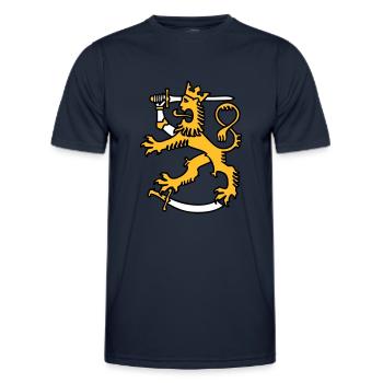 finnisches symbol finnland löwenflagge - Männer Funktions-T-Shirt - Navy - Vorne - AI Model Male 178 dark (178cm)