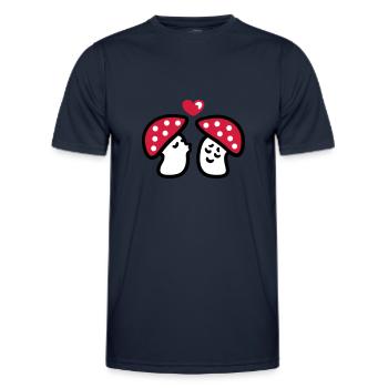 love mushrooms 3 - Men's Functional T-Shirt - navy - Front - AI Model Male 178 dark (178cm)