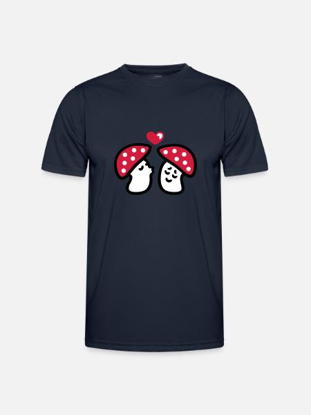 verliebte Pilze 3 - Männer Funktions-T-Shirt - Navy