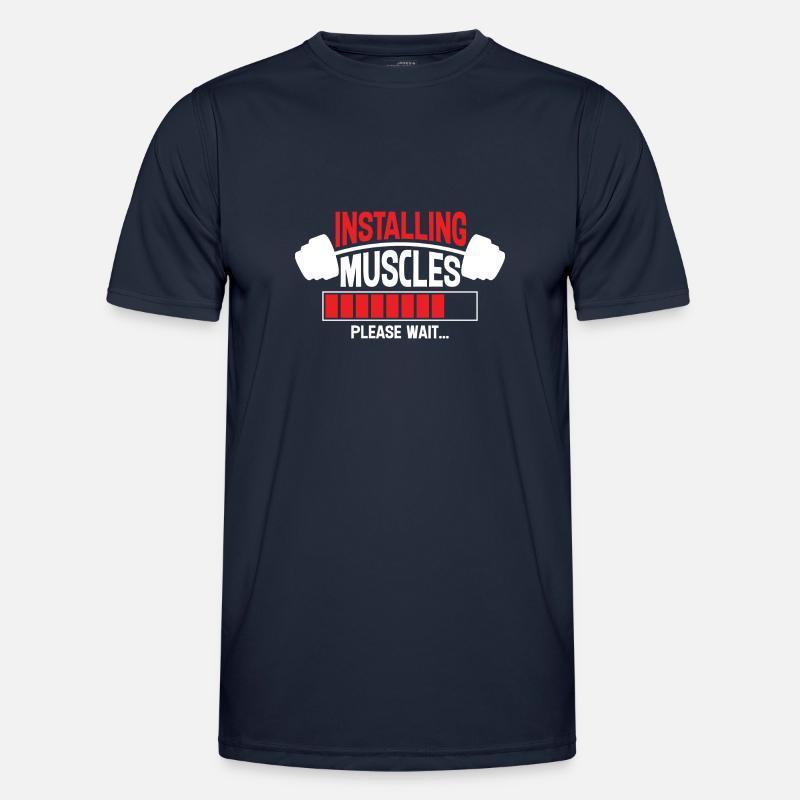 Install muscles Please wait - Men's Functional T-Shirt - navy