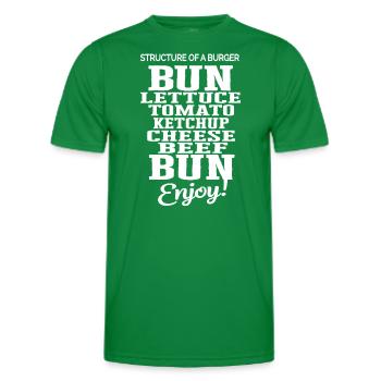 Leckerer Burger Aufbau Tomate Käse Brot - Männer Funktions-T-Shirt - Kelly Green - Vorne - AI Model Male 178 dark (178cm)