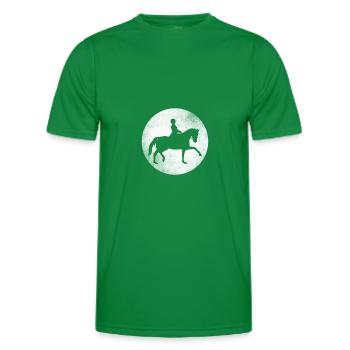 Cheval de tunier avec cavalière - T-shirt sport Homme - vert - Devant - AI Model Male 178 dark (178cm)