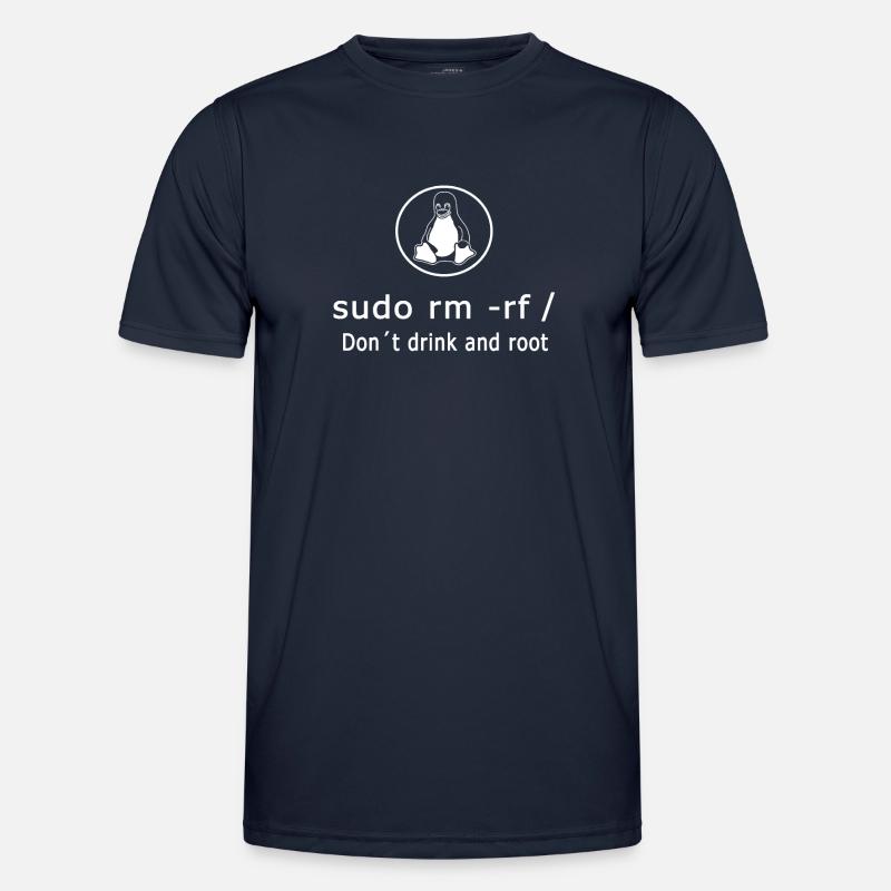Linux Admin programmeur sudo rm rf / - T-shirt sport Homme - bleu marine