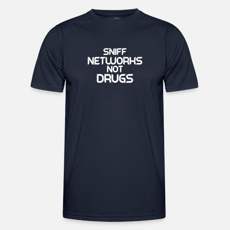Lustiges Hacker Netzwerk Admin Network Sniffing - Männer Funktions-T-Shirt - Navy