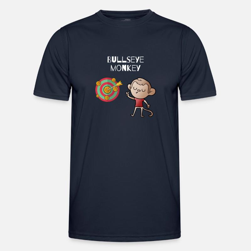 Bullseye monkey - freches Äffchen am Dartboard - Männer Funktions-T-Shirt - Navy