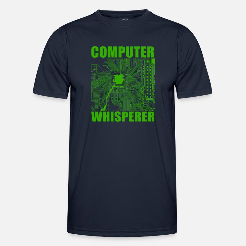 Computer whispering funny geek it technical - Men's Functional T-Shirt - navy