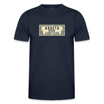 Assets Over Liabilities Entrepreneur Accountant - Men's Functional T-Shirt - navy - Front - AI Model Male 178 dark (178cm)