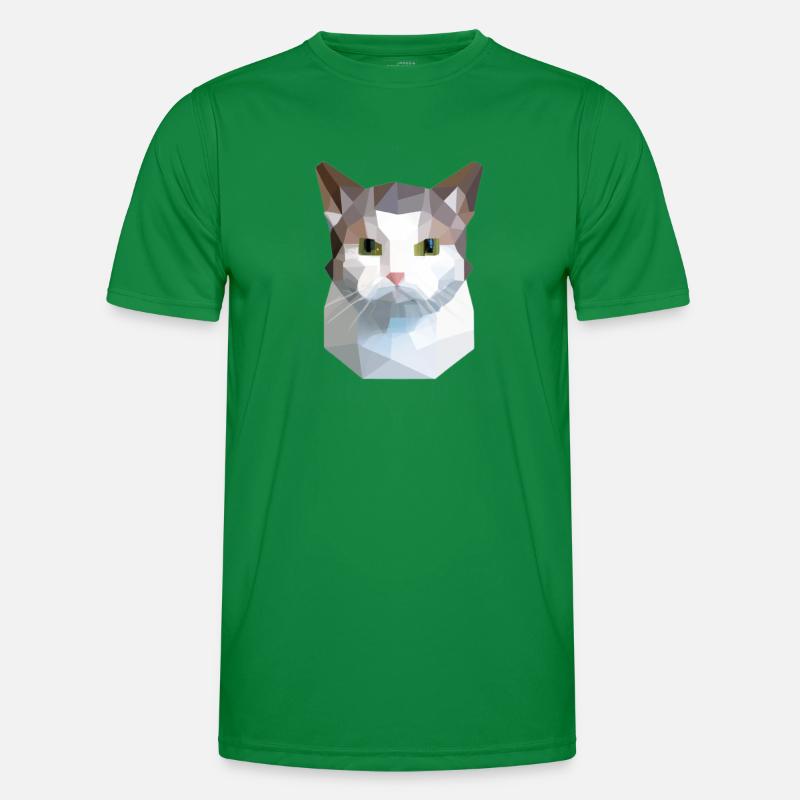 chat mignon bas poly chat blanc gris T-shirt sport Homme